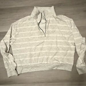 Danskin Light Gray and Cream Zip Pullover
